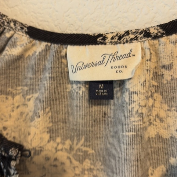 Universal Thread Medium brown floral print corduroy balloon sleeve dress - Picture 5 of 7